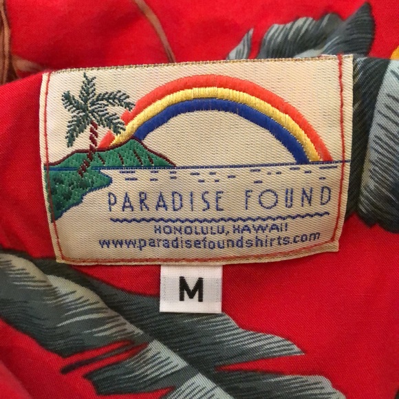 Paradise Found Hawaii Classic button-down tropical short sleeve, front pocket - Picture 8 of 12
